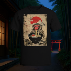 Camiseta japonesa con diseño gráfico de Macaque Ramen, diseño gráfico para amantes de los monos, ajuste unisex - Product Image 3