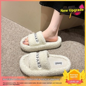 Women's All-Season Casual Fur for <strong>Slippers</strong> Lamb <strong>Wool</strong> with Height-increasing White Fur Plush Indoor Outdoor Use for Autumn Winter - Product Image 6