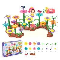 Vente chaude Creative Jouets Éducatifs Jardin Blocs De Construction DIY Construction Jouet Fleur pour Enfants Fleur Jardin Ensemble De Construction