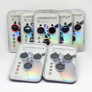 Protecteur d'objectif de caméra en verre trempé pour iPhone 14 Pro Max Anneau en métal Film de protection de caméra oeil d'aigle pour iPhone 15 Pro - Product Image 3