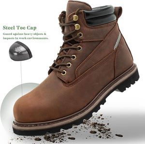 Bottes en cuir à embout <span class=keywords><strong>d</strong></span>'acier unisexe pour adultes - Imperméables, légères, confortables, antidérapantes, prêtes pour l'<span class=keywords><strong>été</strong></span>, chaussures de sécurité - Product Image 3