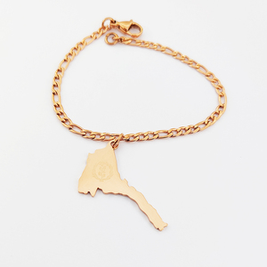 Pulsera con abalorio de <span class=keywords><strong>mapa</strong></span> de África para mujer, brazalete con emblema de corona de oliva, mapas de África, joyería Fina, venta al por mayor - Product Image 2