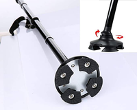 Canne pliante pour personnes âgées avec deux poignées, quatre pieds, en aluminium, avec fonction d'éclairage réglable