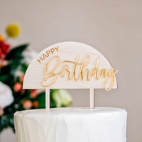 ECCOBELLA Bestseller Personalisierter Gravierter Happy Birthday Acryl-Cake-Topper 10cm Neuerscheinung Tortendekoration Zubehör