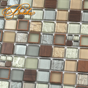 Vintage Retro Glass Mosaic Wall Tiles Modern Design Copper Trim for Bath Kitchen <strong>Background</strong> Facade Covering Elevation Accent - Product Image 4