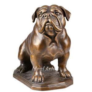 鋳造真鍮犬像彫刻メタルブロンズイングリッシュブルドッグ像 - Product Image 1