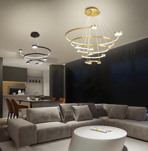 Precio al por mayor novedoso diseño anillos candelabro comedor LED círculo redondo luz colgante - Product Image 4