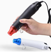 110V 300W Mini-Heißluftpistole mit digitaler Temperaturanzeige, Druckknopfschalter, tragbar für DIY-Bastelarbeiten, Prägung, CE-geprüft