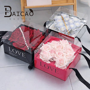 <span class=keywords><strong>Scatola</strong></span> Regalo Portatile in Carta Kraft con Stampa in Lamina Dorata, <span class=keywords><strong>Scatola</strong></span> Quadrata Artigianale per Bouquet <span class=keywords><strong>di</strong></span> Fiori per Negozi <span class=keywords><strong>di</strong></span> Fiori - Product Image 2