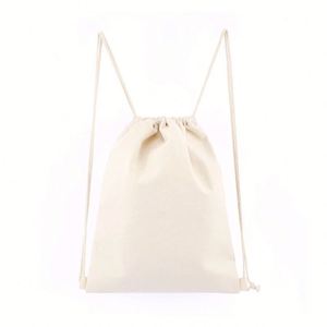 Wholesale Promotional Calico Organic Cotton Bag Custom Printed Canvas Cotton <b>Drawstring</b> <b>Backpack</b> - Product Image 3