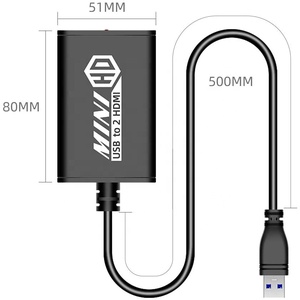 HD 1080P <span class=keywords><strong>USB</strong></span> <span class=keywords><strong>a</strong></span> <span class=keywords><strong>USB</strong></span> 3,0 <span class=keywords><strong>a</strong></span> Dual <span class=keywords><strong>HDMI</strong></span> 2 puertos convertidor de video adaptador Cable adaptador para computadora portátil <span class=keywords><strong>a</strong></span> TV - Product Image 4