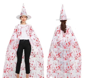 Ensemble de costumes d'horreur d'Halloween pour enfants Cape de sceau de sang avec chapeau de lanterne de sorcière seau citrouille pour la fête - Product Image 3