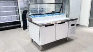 Table de préparation réfrigérée pour pizzas et <span class=keywords><strong>vitrine</strong></span> réfrigérée pour gâteaux, sushis, sandwichs et pâtisseries - Product Image 4