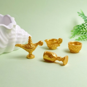 100 Piezas/Bolsa, Adorno de Lámpara <span class=keywords><strong>Divina</strong></span> de Aladino Dorada, Miniaturas para Casa de Muñecas, Figuras Decorativas para Fiestas - Product Image 2