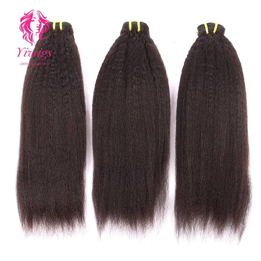 Paquet de cheveux vierges alignés sur des cuticules droites crépues vente en gros 10A paquets de vendeurs de cheveux humains brésiliens de vison non transformés