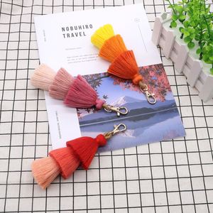 Factory Direct Handmade Cotton Rope Tassel Keychain Custom Colorful Tassel Pendant <b>Bag</b> Charm Wholesale - Product Image 6