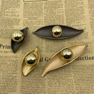 Popular Bronze Modern Lightweight Durable Leaf Single Hole Gray <b>Gold</b> <b>Cabinet</b> Door Drawer Handle Decorative Installation Spot - Product Image 3