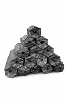 Charbon de bois noir écologique sans fumée de qualité supérieure, bâtonnets de coque de noix de coco, motif hexagonal, 95 % de dureté, temps de combustion de 4 à 6 heures