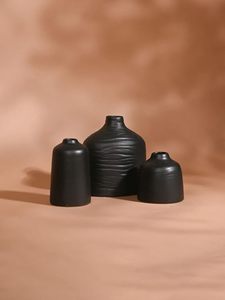 Handmade Black Tabletop Flower <b>Vase</b> Ceramic Porcelain Decorative <b>Bud</b> <b>Vase</b> for Wedding Home Decor - Product Image 2