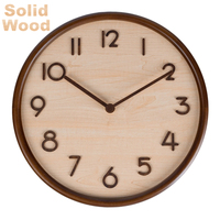 Jam Dinding Kayu Pinus Logo Kustom Dekorasi Ramah Lingkungan Modern Jam Dinding Kayu