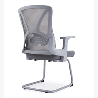 Nouvelle innovation chaise de bureau en maille grise chaises de conférence ergonomiques chaise de personnel de bureau avec pied fixe