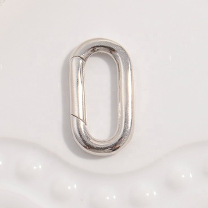 Tốt 925 sterling Silver Gold Plated Vòng oval Sao End Vòng đeo tay <span class=keywords><strong>chains</strong></span> mùa xuân clasps đối với trang sức Làm Vòng Cổ phụ kiện - Product Image 6