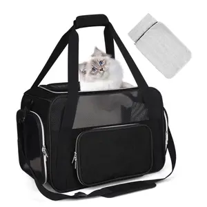 Pet Travel Carrier Cat Carrier For Airline Approved Small Dog Carrier Soft Sided Collapsible Puppy Carrier