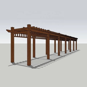 Pérgola resistente a la intemperie para jardín, compuesto de plástico y madera reciclada, respetuoso con el medio ambiente, WPC