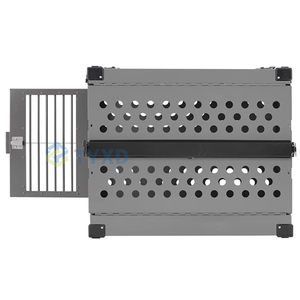 Caja plegable para perros, perrera portátil de lujo, grande, moderna, resistente, gris, aprobada por la línea aérea - Product Image 3