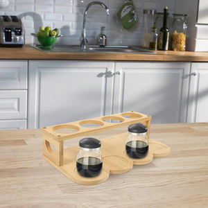Étagère à épices de comptoir de cuisine transfrontalière avec compartiments, support à verres à vin multifonctionnel en bambou et en bois - Product Image 2