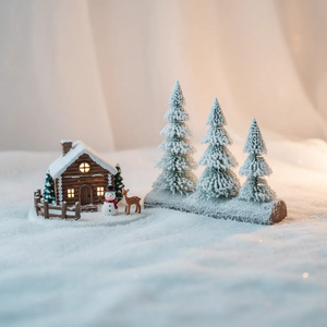 SANWEI <strong>Mini</strong> Christmas <strong>Trees</strong> Winter Ornaments Tabletop Small <strong>Xmas</strong> <strong>Tree</strong> <strong>Mini</strong> Bottle Brush <strong>Tree</strong> With Wood Base for Home Decoration - Product Image 1