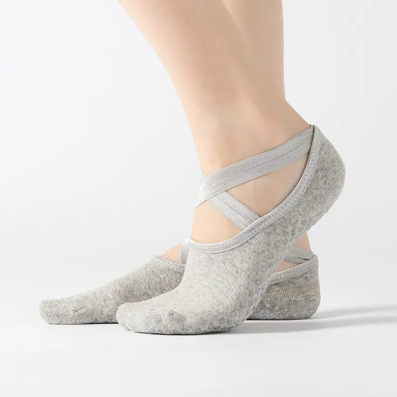 Пользовательские MQO 1000 пара носков для йоги дизайн Креста для женщин Нескользящие и ремни Нескользящие женские носки для пилатеса йоги