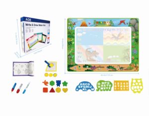 Alas bermain kanvas air ajaib, mainan edukasi papan gambar ramah lingkungan untuk bayi perempuan prasekolah bermain - Product Image 2