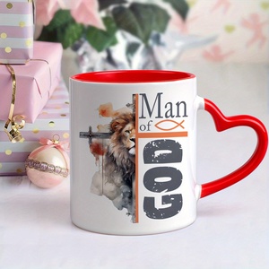 Tasse en céramique religieuse de marque Diytree de 11 oz avec croix de lion de la foi chrétienne et message "Fils de Dieu" pour un cadeau de mariage - Product Image 3