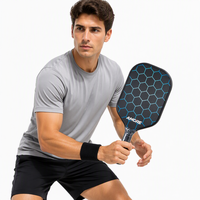 En stock 2026 Raquette de pickleball personnalisée en fibre de carbone 16 mm Noyau en nid d'abeille PP Impression de logo Vente en gros OEM Usine