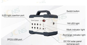 Đa USB sạc BATERIA pin 18V 30 Wát panel năng lượng mặt trời 9/12/15ah năng lượng mặt trời hệ thống điện với đèn pin/Radio/FM/TF/MP3 ngân hàng điện - Product Image 4