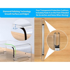 Support d'écran en acrylique transparent à <span class=keywords><strong>2</strong></span> niveaux, 5,12 pouces de hauteur, étagère de rangement transparente pour ordinateur de bureau, pour le stockage de matériel multimédia, <span class=keywords><strong>PC</strong></span> et ordinateur portable - Product Image 5