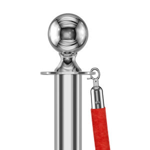 Colonnine e Pali in Acciaio Inox Argento per Hotel e Banche, con Corda in Velluto e Pali per Tappeto Rosso - Product Image 2
