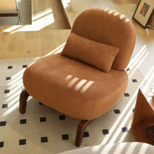 Modern Cute Accent Chair Solid Wood Legs Velvet Electric Ergonomic Soft Cushion Cozy Bedroom Chair Comfy Armless Reading Chair - Product Image 1