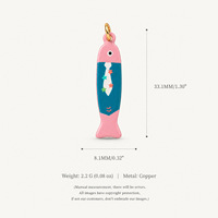 Hongntong AC-429 Nouveau design Breloques en émail en forme de poisson, mignonnes et délicates, très demandées pour la création de bijoux DIY et de porte-clés