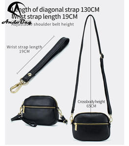 AndoBag Genuine Leather Fashion New Small Phone Bag Mini Women's Bag Simple Crossbody Portable <b>Clutch</b> Casual Shoulder Bags 8358 - Product Image 3