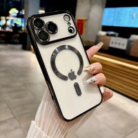 Coque de protection ultime en TPU mince magnétique pour iPhone 17 Series, avec plaque arrière rigide en acrylique transparente et anti-rayures