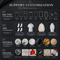 Emballage plastique biodégradable et écologique, impression personnalisée, sac à fermeture éclair noir, sac à fermeture éclair givré pour vêtements, t-shirts