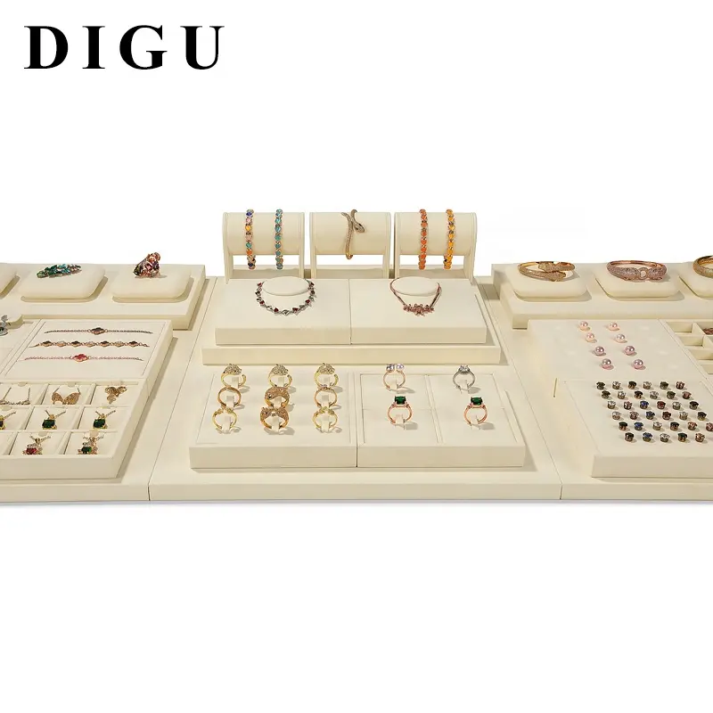 DIGU Luxus-Schmuckladen-Vorführfach Aussteller kostenlose Kombination Modul Auslage-Set Metall-Schmuck-Vorstellungs-Set Stand