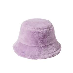 Solid Color Resemble Rabbit Hair Bucket <b>Hat</b> Winter Unisex <b>Warm</b> <b>Hats</b> Custom logo Outdoor Windproof Bucket <b>Hats</b> - Product Image 5