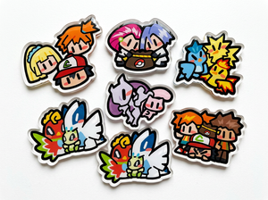 YQ Kartu Fan Art Pokemoned Chibi Magnet Kulkas Mini Aksesoris Lucu Blind Bag Figur Koleksi Mainan Kartun Set Dekorasi Grosir