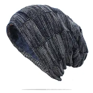 Groothandel Winter 2022 Warme Zachte Fleece Gevoerde Acryl Gebreide Jumbo Skull Rasta Cap Baggy Slouchy Beanie Hoeden Voor Mannen