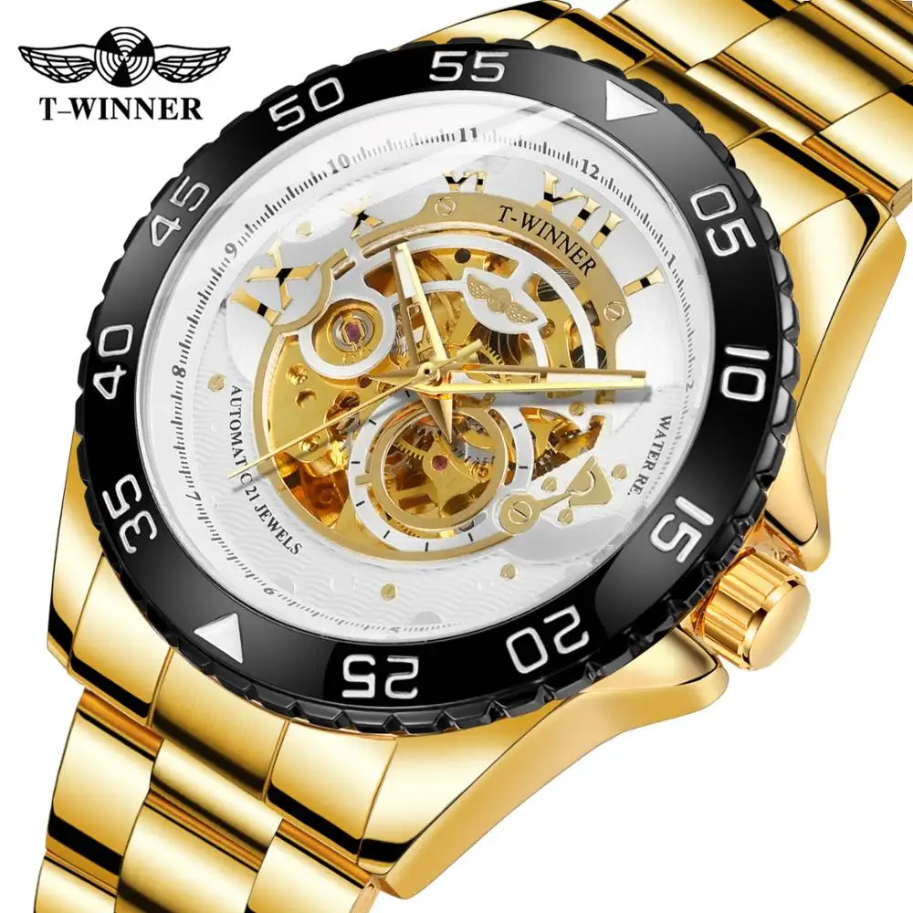 Trung Quốc Nhà Máy Đặc Biệt T-WINNER Reloj Hombre Men Cơ Tự Động Skeleton Xem Cơ Khí Cho Người Đàn Ông