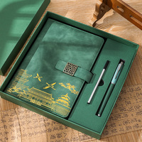 Coffret Cadeau d'Affaires Haut de Gamme Tendance Nationale Créative, Souvenir d'Événement d'Entreprise, Carnet en Cuir avec Boîte Cadeau, Modèle Personnalisé avec Logo, Couverture Rigide