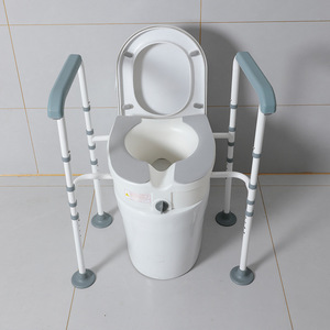 Aumentador de Altura para Inodoro con Pasamanos, Altura Ajustable, Antideslizante, para Personas Mayores, Discapacitados y Rehabilitación - Product Image 1